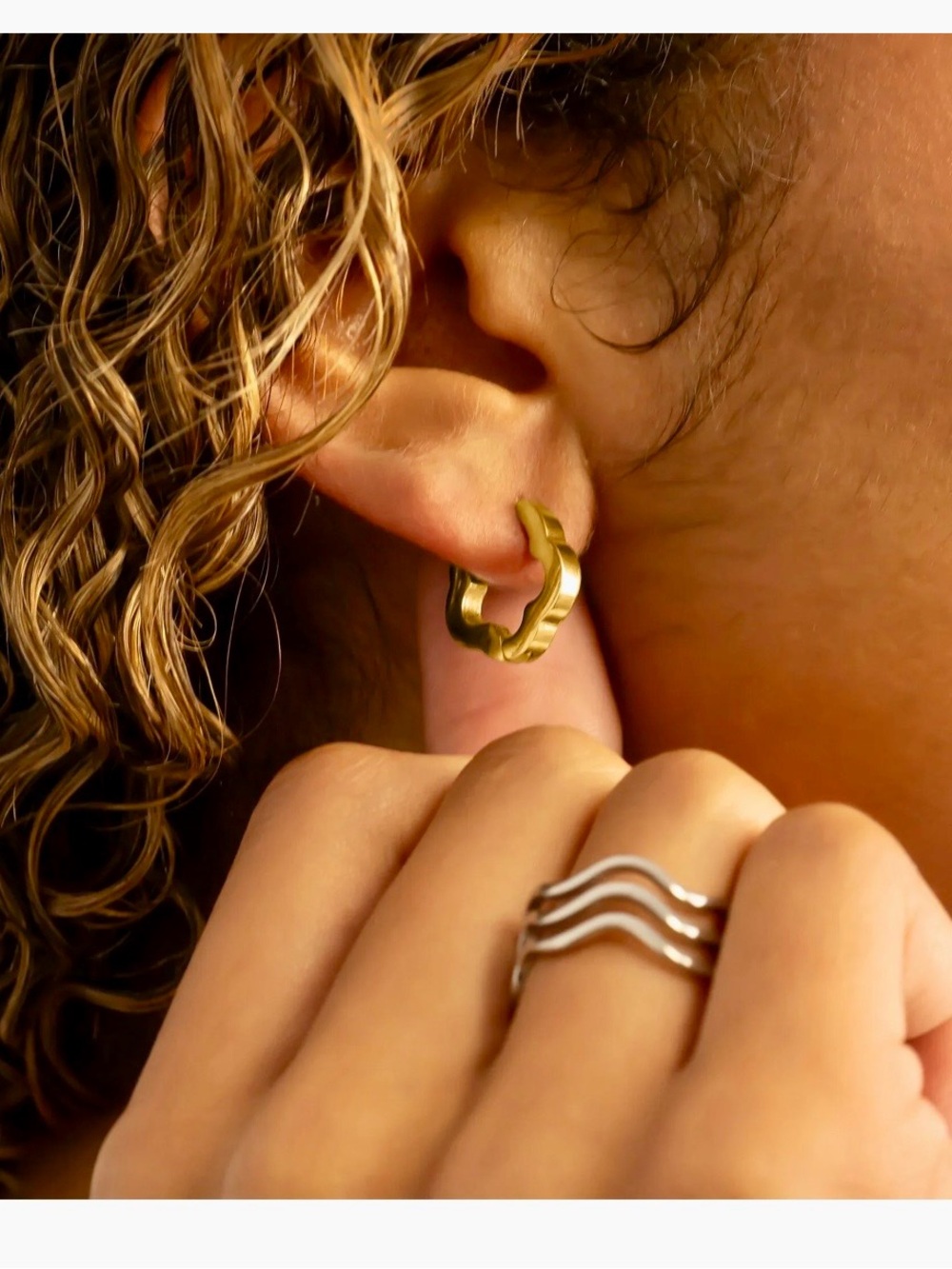 $28.00- 14k Gold Filled Flower Huggie Earrings